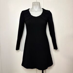 Vintage 60s Doolittle Black Long Sleeve Mod Micro Mini Dress